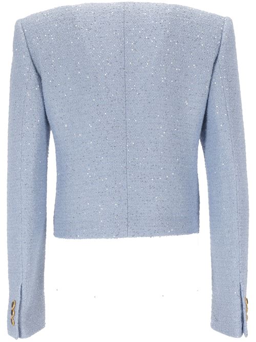 Light blue tweed sequin jacket ALESSANDRA RICH | FABX3839F43821871